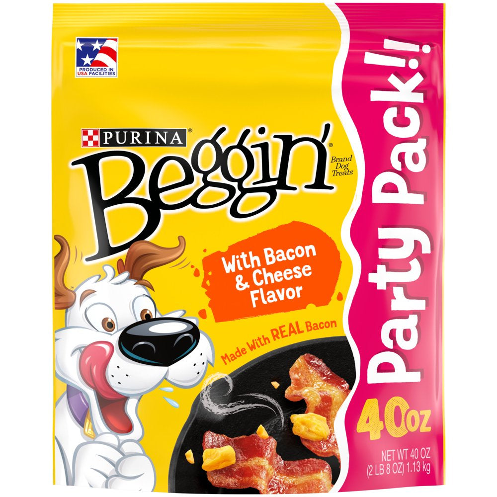 Purina Beggin' Strips Real Meat Dog Training Treats, Bacon & Cheese Flavors, 40 Oz. Pouch