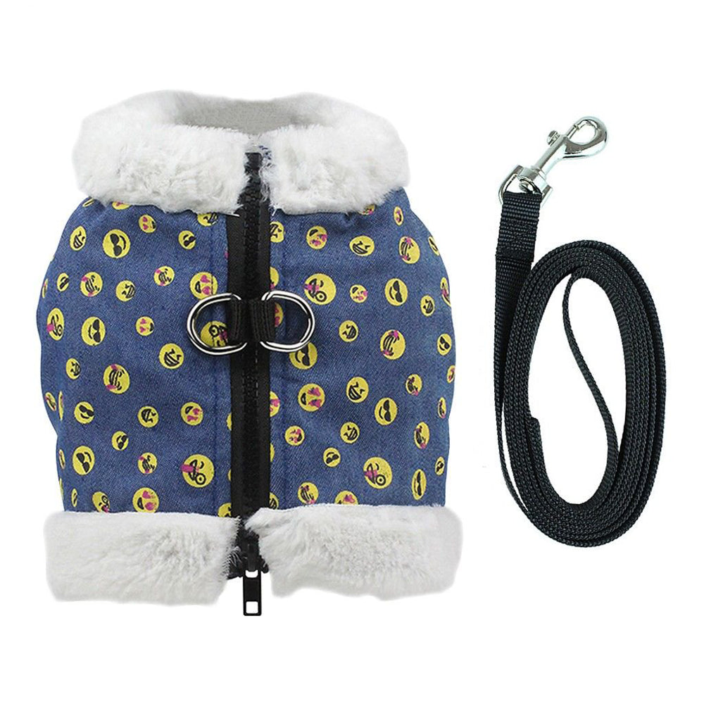 Dog Winter Coat with Thicken Furry Collar, Reflective Warm Pet Jacket Waterproof Windproof Dog Clothes for Cold Weather, Soft Puppy Vest Apparel for Small Medium Large Dogs, Blue, M Animals & Pet Supplies > Pet Supplies > Dog Supplies > Dog Apparel Dog jackets   