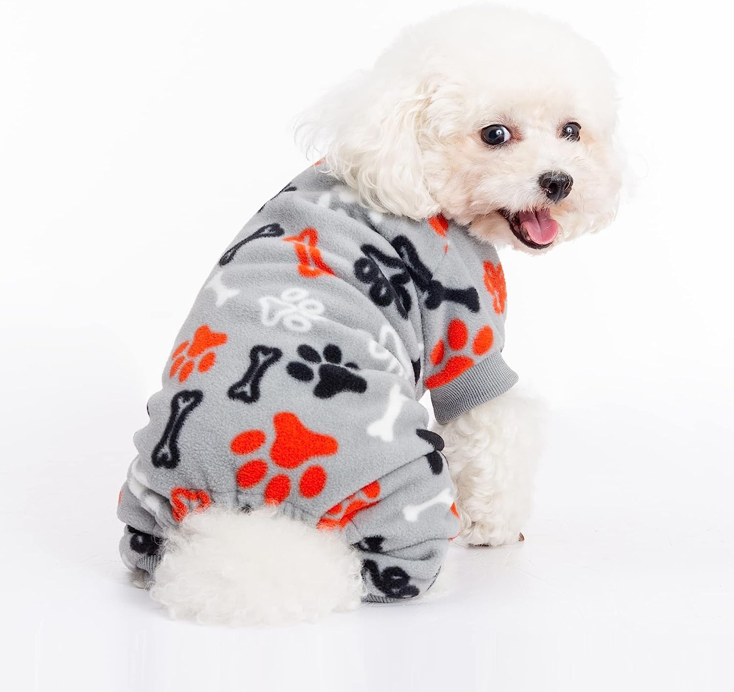 PUPTECK Soft Polar Fleece Dog Pajamas - Adorable Puppy Sweaters Clothes Jumpsuit Pjs - Lightweight Cat Coat Pet Apparel Animals & Pet Supplies > Pet Supplies > Dog Supplies > Dog Apparel PUPTECK   