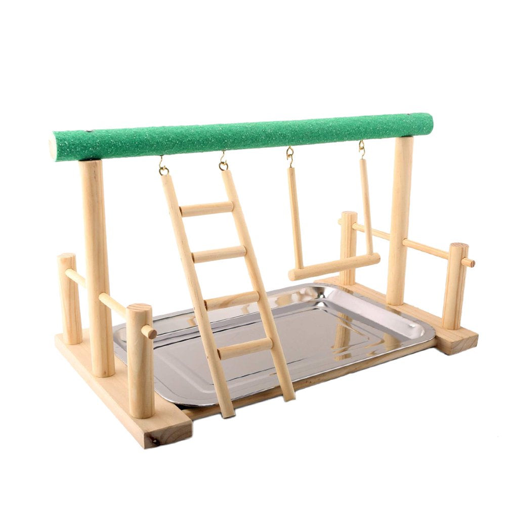 Solid Wood Pet Parrot Playstand Bird Play Stand Self Assemble Cockatiel Playground Wood Perch Gym Playpen with Ladder Swing Toys Exercise Play Standing Stick Color Random Animals & Pet Supplies > Pet Supplies > Bird Supplies > Bird Gyms & Playstands FRCOLOR   