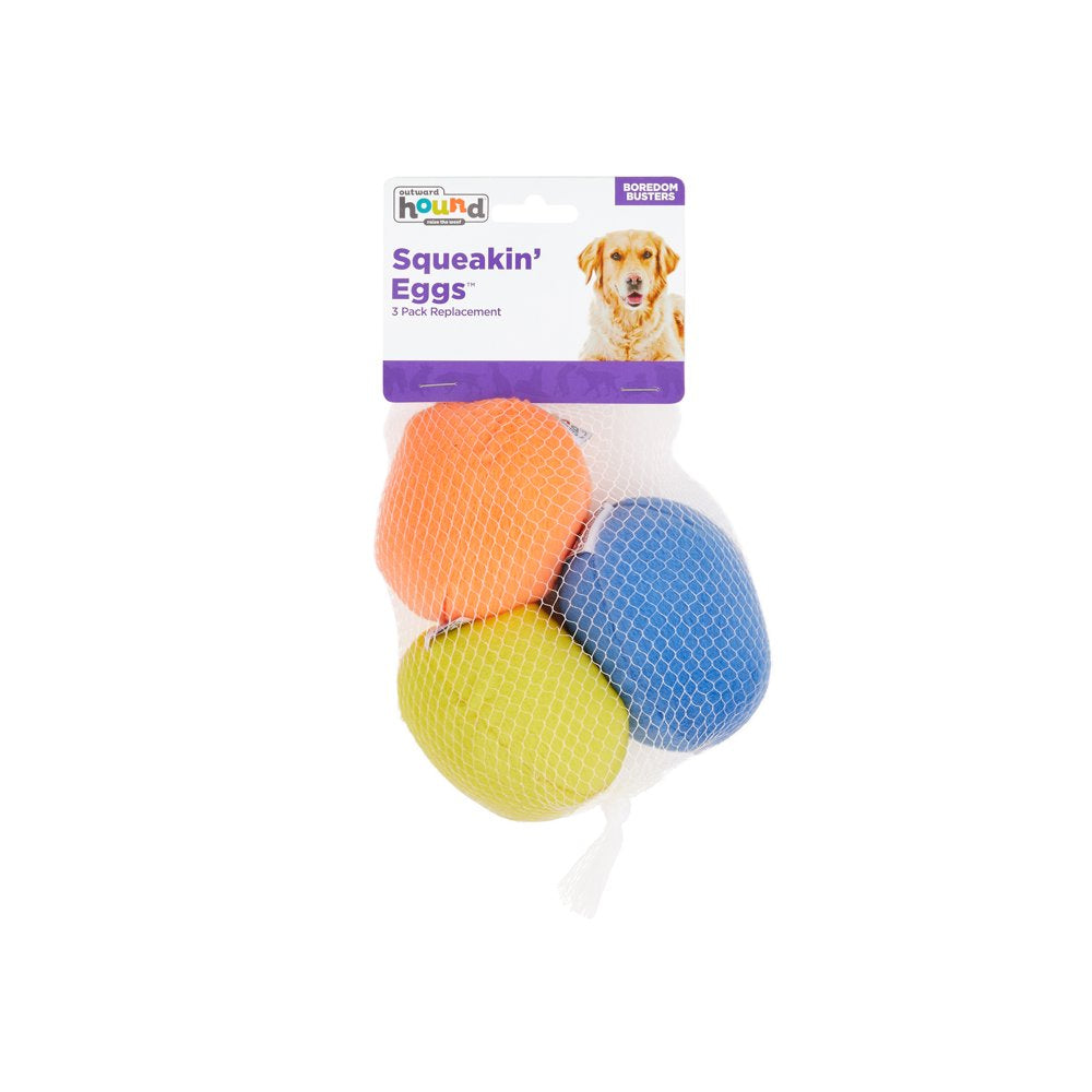 Outward Hound Squeakin' Eggs Plush Replacement Dog Toys, 3 Pack, Multi, One-Size Animals & Pet Supplies > Pet Supplies > Dog Supplies > Dog Toys Outward Hound   