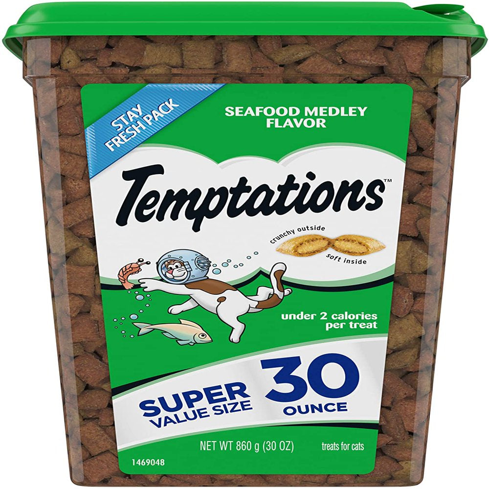 Temptations Classic Crunchy and Soft Cat Treats, Seafood Medley Flavor, 30 Oz. Animals & Pet Supplies > Pet Supplies > Cat Supplies > Cat Treats Mars Petcare   