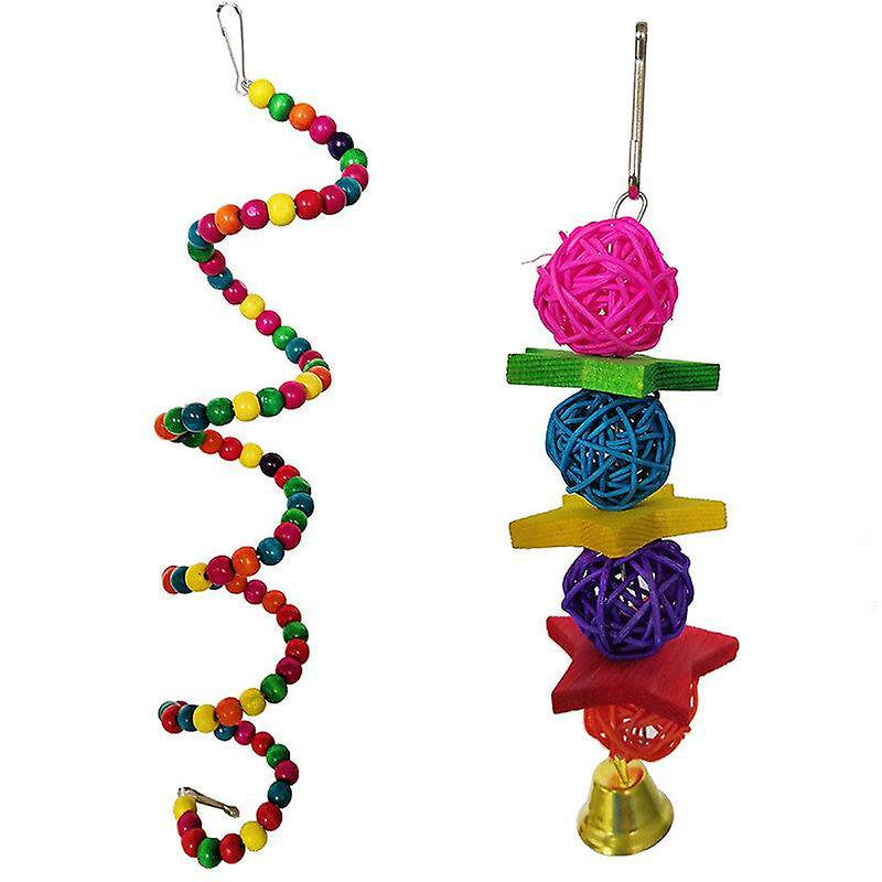 JINGPENG 7 Pack Pet Parrot Hanging Toy Chewing Bite Rattan Balls Grass Swing Bell Bird Parakeet Cage Accessories Pet Supplies Animals & Pet Supplies > Pet Supplies > Bird Supplies > Bird Cage Accessories JINGPENG   