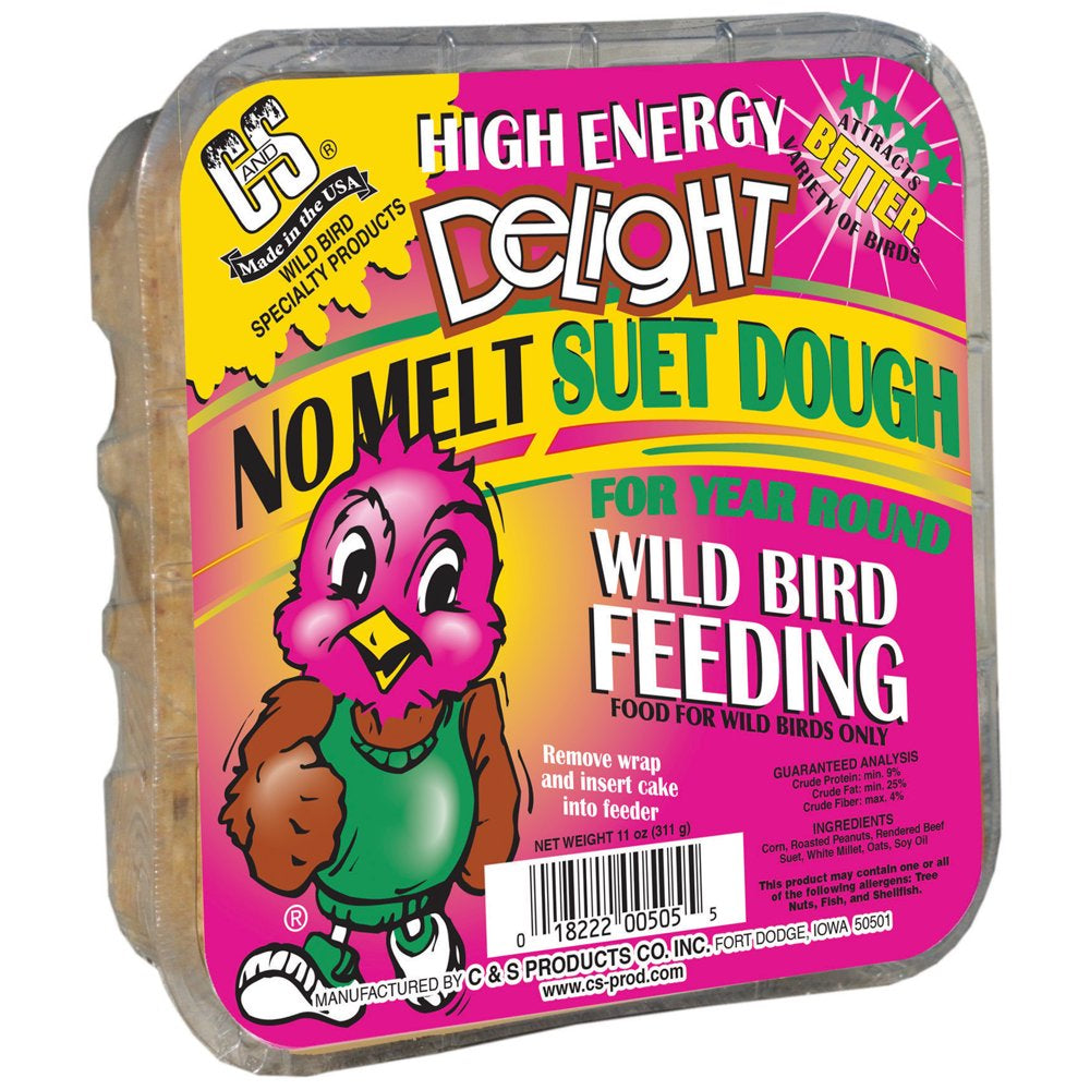 C&S High Energy Delight No Melt Suet Dough, 11 Oz Cake, Wild Bird Feed Animals & Pet Supplies > Pet Supplies > Bird Supplies > Bird Food Central Garden and Pet   