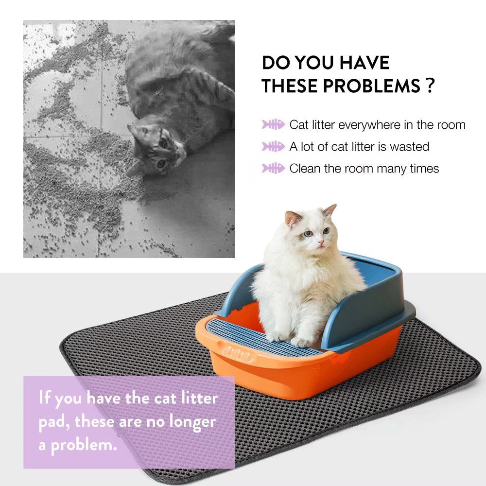 Pet Cat Litter Mat Waterproof Double Layer Kitten Litter Trapping