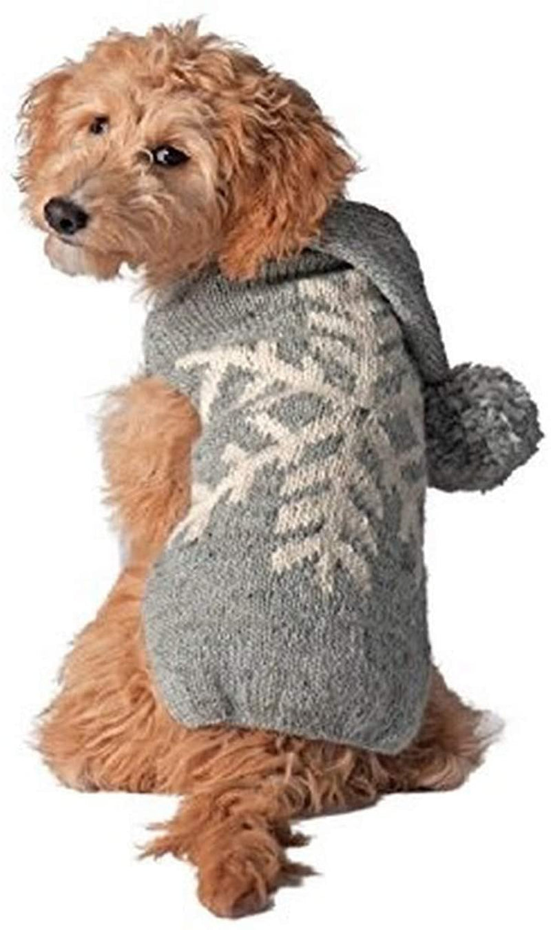 Chilly Dog Alpaca Snowflake Sweater for Dogs, Medium, Grey (2004114) Animals & Pet Supplies > Pet Supplies > Dog Supplies > Dog Apparel Chilly Dog Grey Medium 