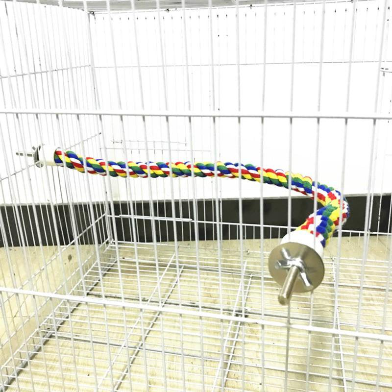 Colorful Bird Rope Perches Cage Accessories, Comfy Perch Parrot Toys for Cotton Bungee Bird Toy