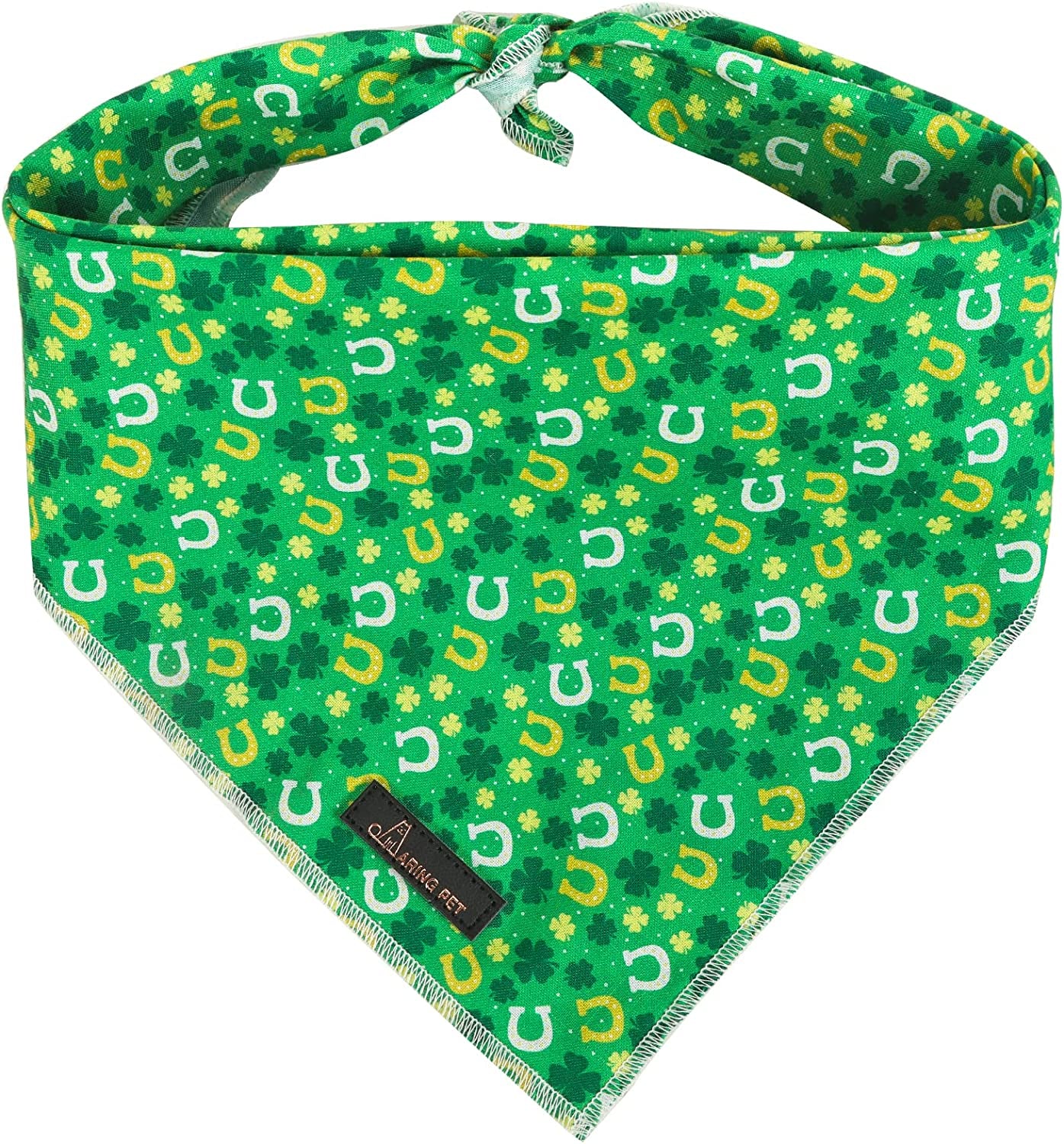 ARING PET St. Patrick'S Day Dog Bandana-Cute Clover Dog Bandana, Cotton Trefoil Dogs Scarf Triangle Bibs for Small to Large Boy Girl Dogs and Cats Animals & Pet Supplies > Pet Supplies > Dog Supplies > Dog Apparel ARING PET GreenClovers Small (Pack of 1) 