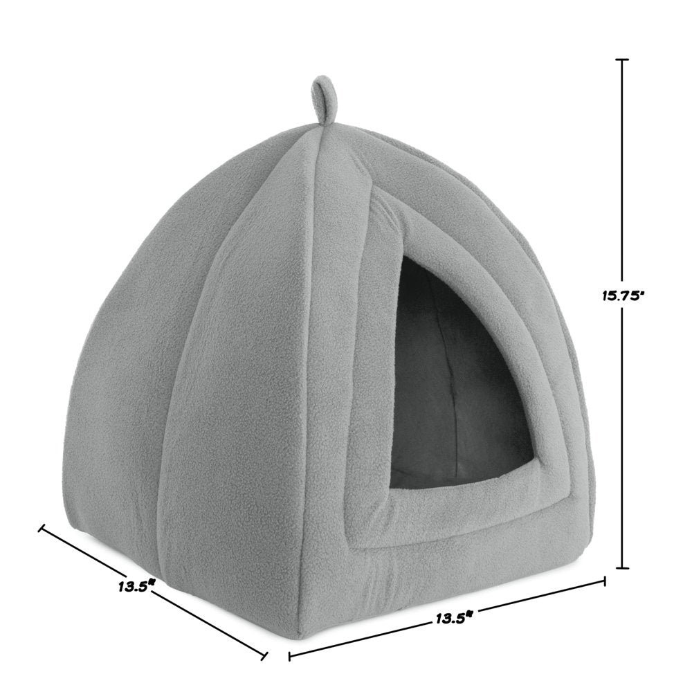 Cat House - Indoor Bed with Removable Foam Cushion - Pet Tent for Puppies, Rabbits, Guinea Pigs, Hedgehogs, and Other Small Animals by PETMAKER (Gray) Animals & Pet Supplies > Pet Supplies > Cat Supplies > Cat Beds Trademark Global   