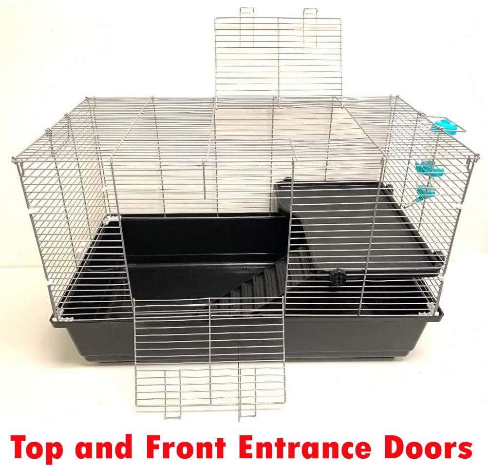 Universal 2-Story Small Animal Critter Home House Habitat Cage Tight 3/8-Inch Bar Spacing for Hamster Guinea Pig Mouse Mice Rat Hedgehog Gerbil Animals & Pet Supplies > Pet Supplies > Small Animal Supplies > Small Animal Habitats & Cages Mcage   