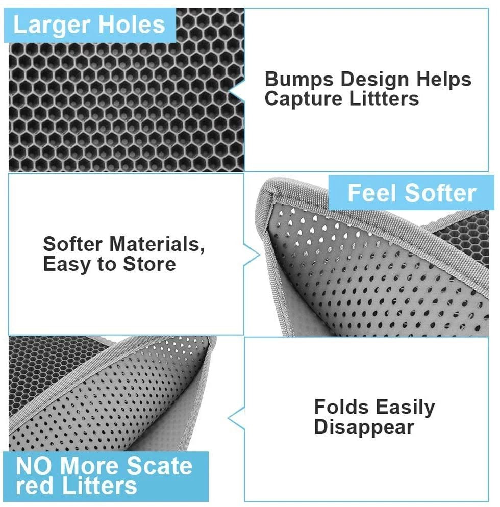 Cat Litter Trapping Mat, Waterproof Kitty Litter Trapper Pad -16"-20"-Newlight66 Animals & Pet Supplies > Pet Supplies > Cat Supplies > Cat Litter Box Mats Newlight66   