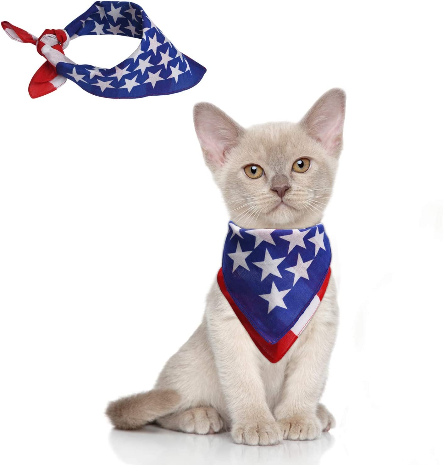 Livder 2 Pack USA Flag Dog Bandanas Large American Flags Scarfs for Big Medium Small Dogs, Pets Animals & Pet Supplies > Pet Supplies > Dog Supplies > Dog Apparel Livder Decor   