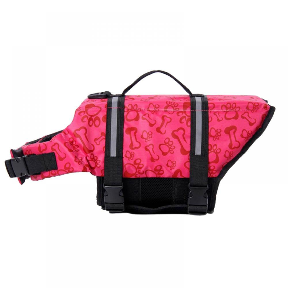 Dog Life Jacket Adjustable Dog Lifevest Swimsuit Safety Vest Apparel Lifesaver Coat for Small Large Cats Puppy Kitty with Handle Reflective for Swimming and Boating Animals & Pet Supplies > Pet Supplies > Cat Supplies > Cat Apparel Left wind L Pink 