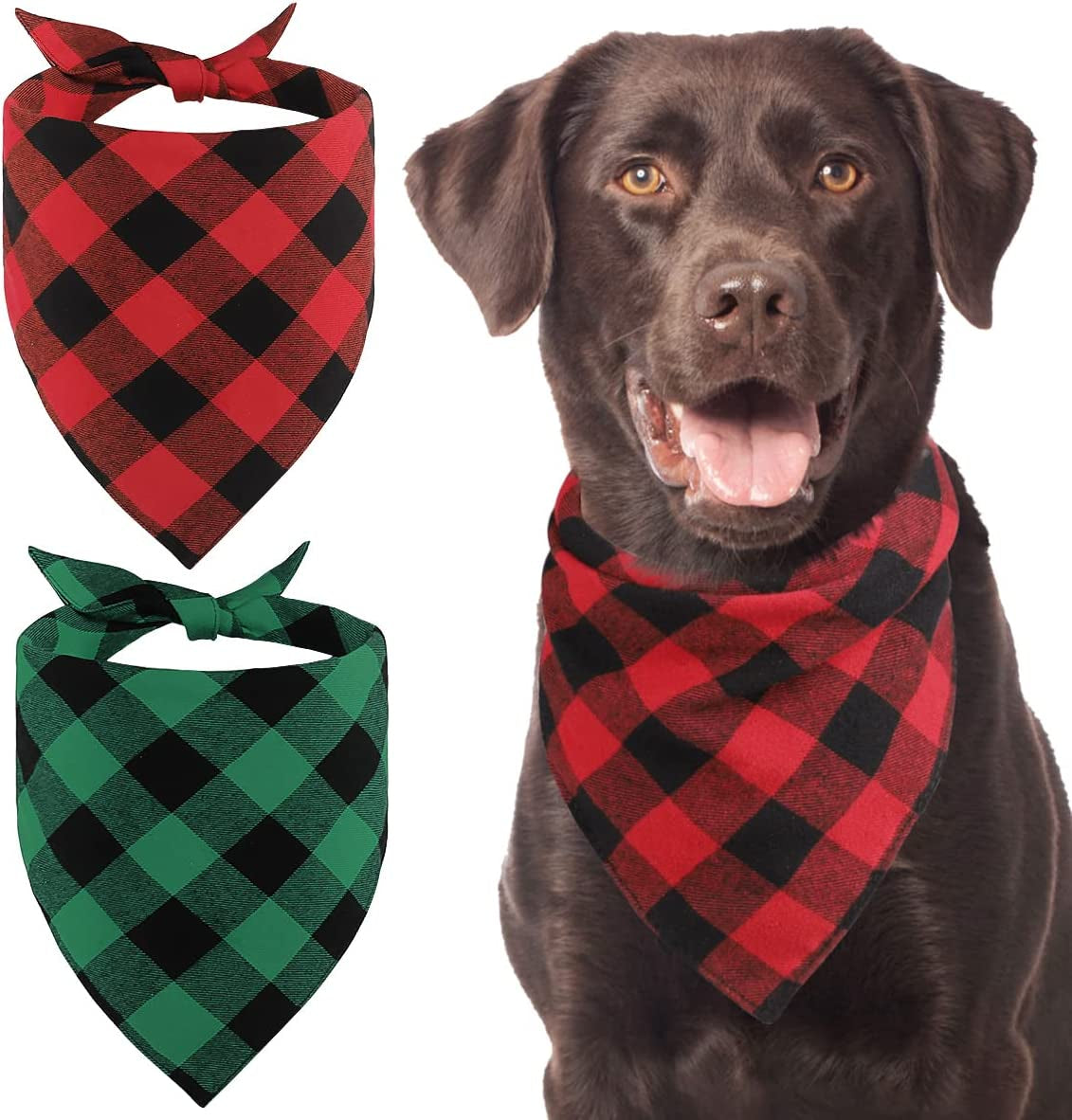 Kytely 4 Pack Dog Bandanas Birthday Dog Bandana Boy Girl Pet Scarf/Scarves Birthday Gift Accessories for Small Medium Large Dogs Cats Pet Animals & Pet Supplies > Pet Supplies > Dog Supplies > Dog Apparel Kytley Red+Green Large 