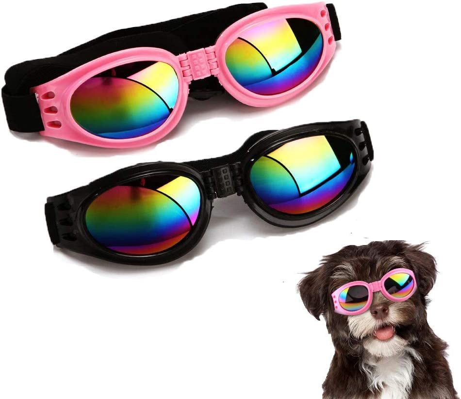 2Pcs Stylish Pet Glasses Cool Dog Sunglasses Dog Doggles Waterproof Windproof Eyewear UV Protection Sunglass for Doggy Puppy Animals & Pet Supplies > Pet Supplies > Dog Supplies > Dog Apparel CHULAI   