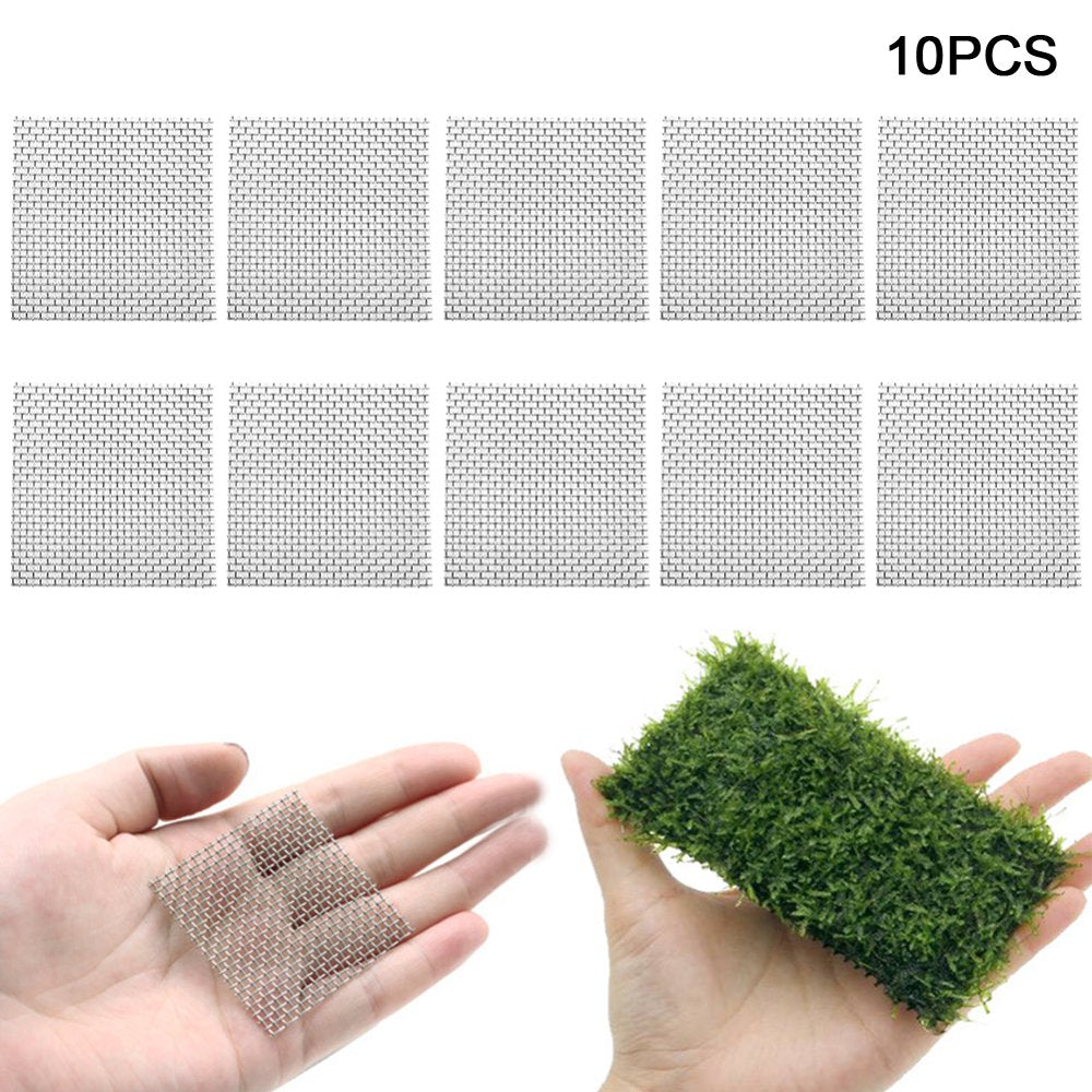 SKQOUI Free Shipping 10Pcs DIY Decoration Invisible Fish Tank Aquarium Plant Net Moss Stainless Steel Animals & Pet Supplies > Pet Supplies > Fish Supplies > Aquarium Fish Nets SKQOUI   