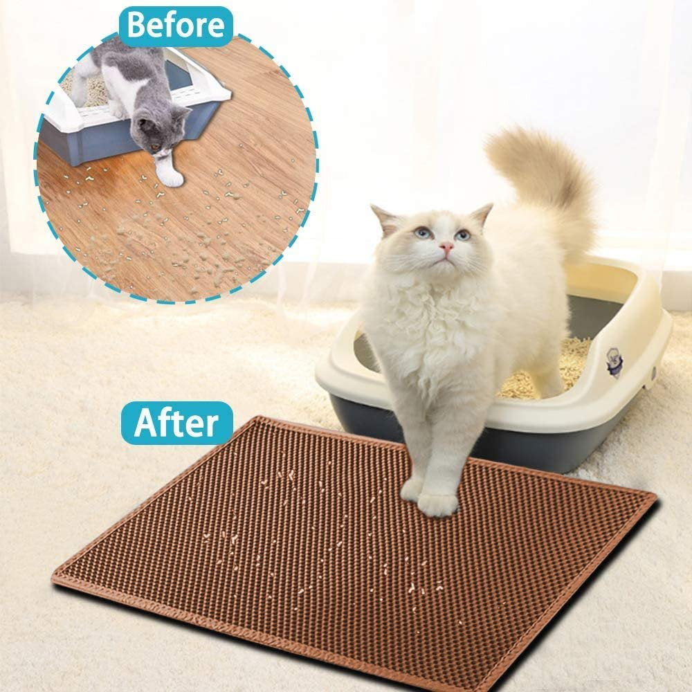 Litter Box Mat, Cat Mat, Honeycomb Double Layer Design, Waterproof Urine Resistant Material, Easy Clean Scatter Control (Bronze) Animals & Pet Supplies > Pet Supplies > Cat Supplies > Cat Litter Box Mats YSSBL   