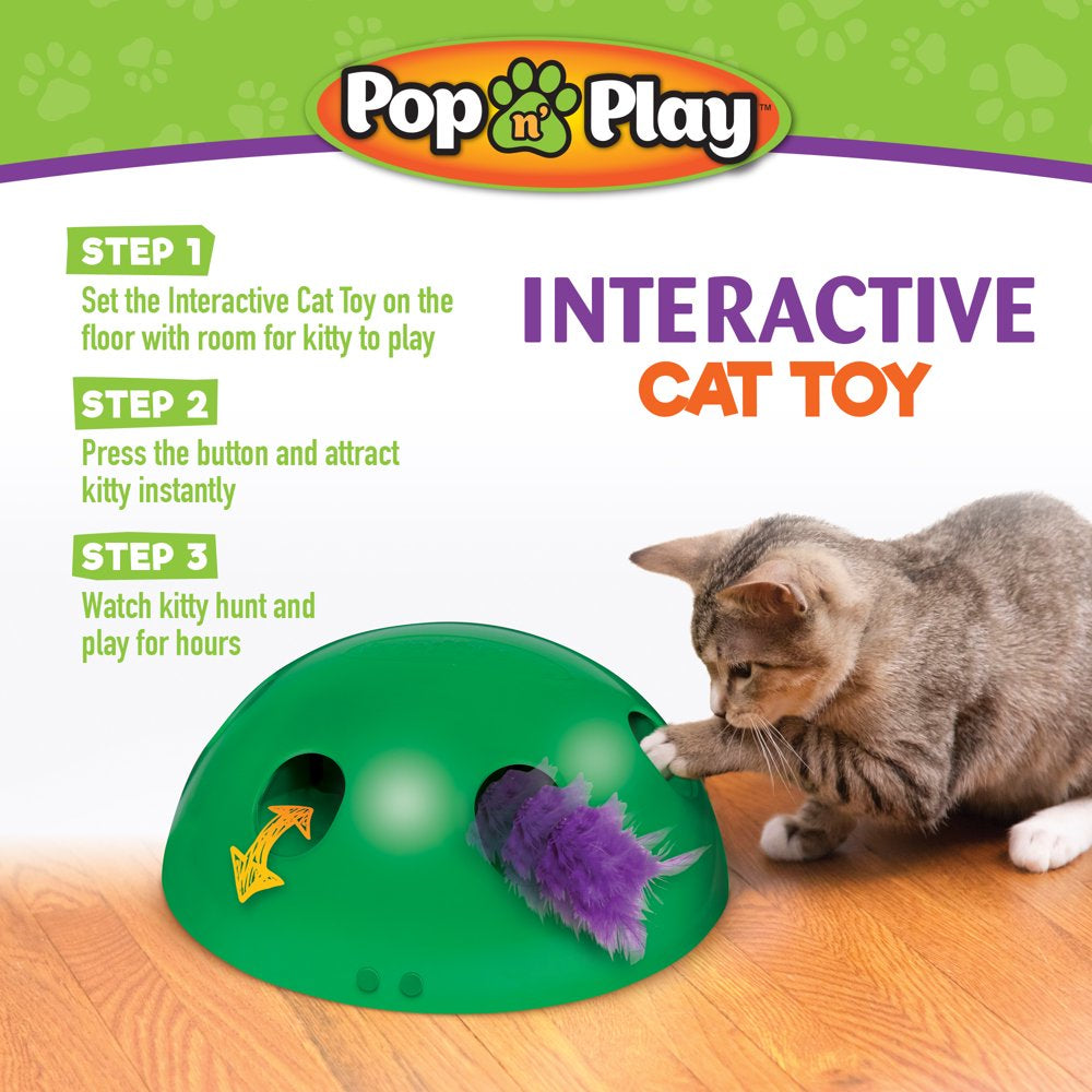 Pop N' Play Interactive Cat Toy, Motorized Peek-A-Boo Play with Mouse and Feather Toys, as Seen on TV Animals & Pet Supplies > Pet Supplies > Cat Supplies > Cat Toys All Star   