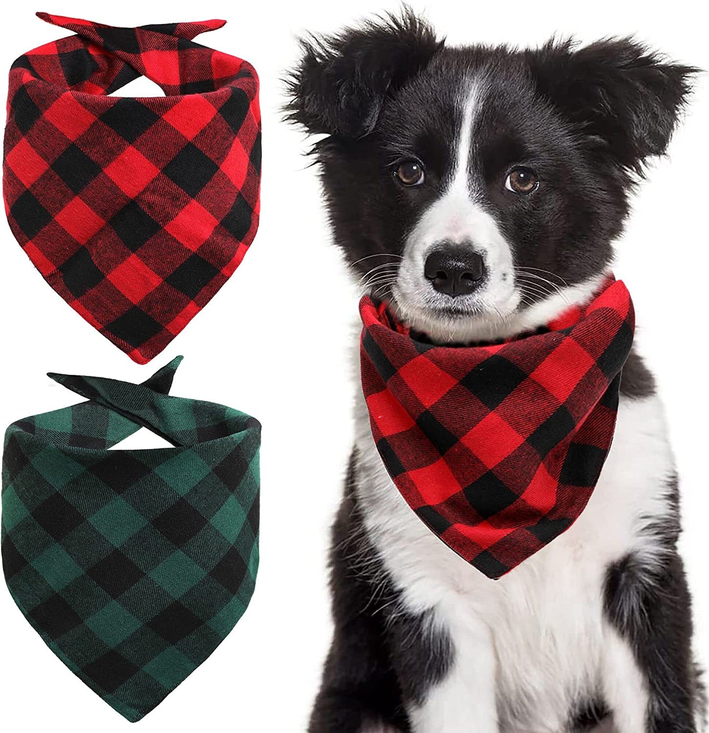 2 Pack Dog Bandana Christmas Pet Triangle Classic Plaid Scarves Thanksgiving Dog Scarfs for Small Medium Large Dogs Adjustable Dogs Bibs Scarfs for Girl and Boy(Large, Black Grid and Red Grid) Animals & Pet Supplies > Pet Supplies > Dog Supplies > Dog Apparel Petbuy Green Grid and Red Grid Small 