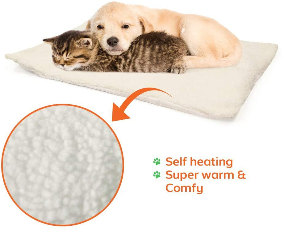 PARTYSAVING PET Palace Self Heating Snooze Pad Pet Bed Mat for Pets Cats Dogs and Kittens for Travel or Home, White, Medium, WMT1087 Animals & Pet Supplies > Pet Supplies > Cat Supplies > Cat Beds PARTYSAVING   