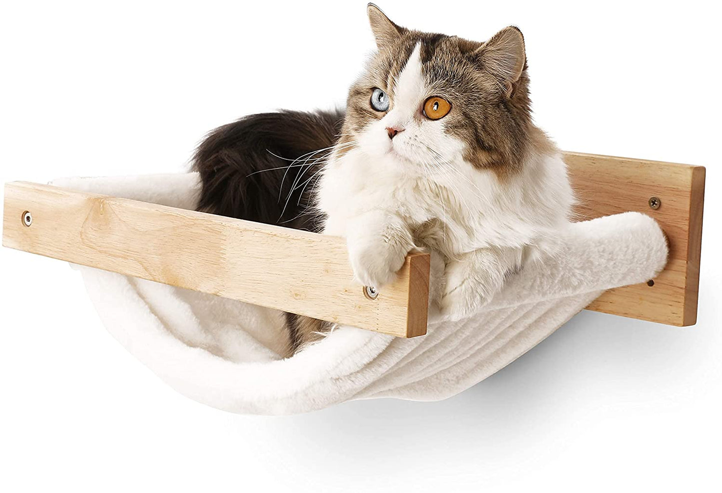 FUKUMARU Cat Hammock Wall Mounted Large Cats Shelf - Modern Beds and Perches - Premium Kitty Furniture for Sleeping, Playing, Climbing, and Lounging - Easily Holds up to 40 Lbs Animals & Pet Supplies > Pet Supplies > Cat Supplies > Cat Furniture FUKUMARU   