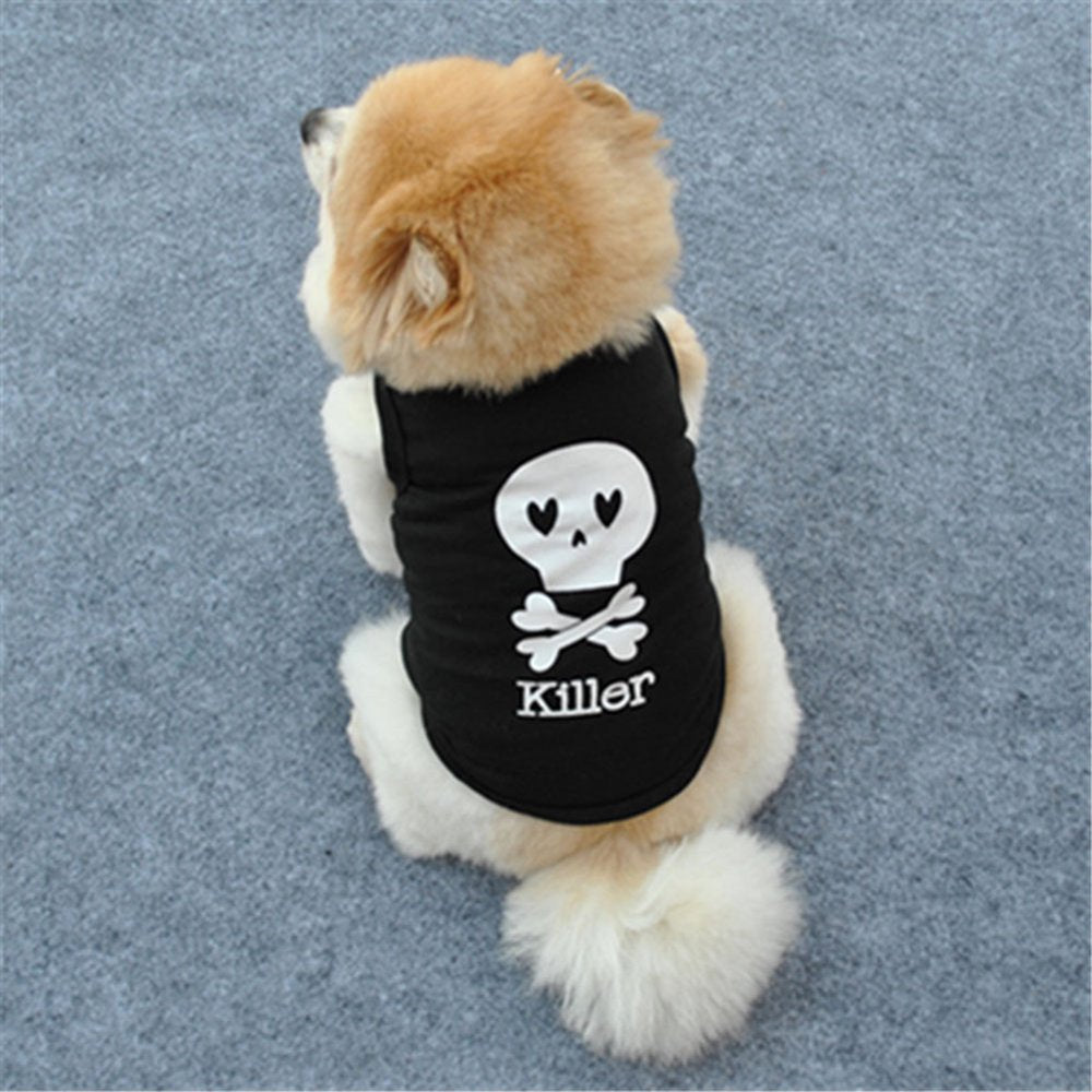 Maxcozy Pet Small Medium Dog Cotton Killer Vest T-Shirt Puppy Cat Summer Casual Black Shirt for Chihuahua Apparel Outfit Animals & Pet Supplies > Pet Supplies > Cat Supplies > Cat Apparel Maxcozy   