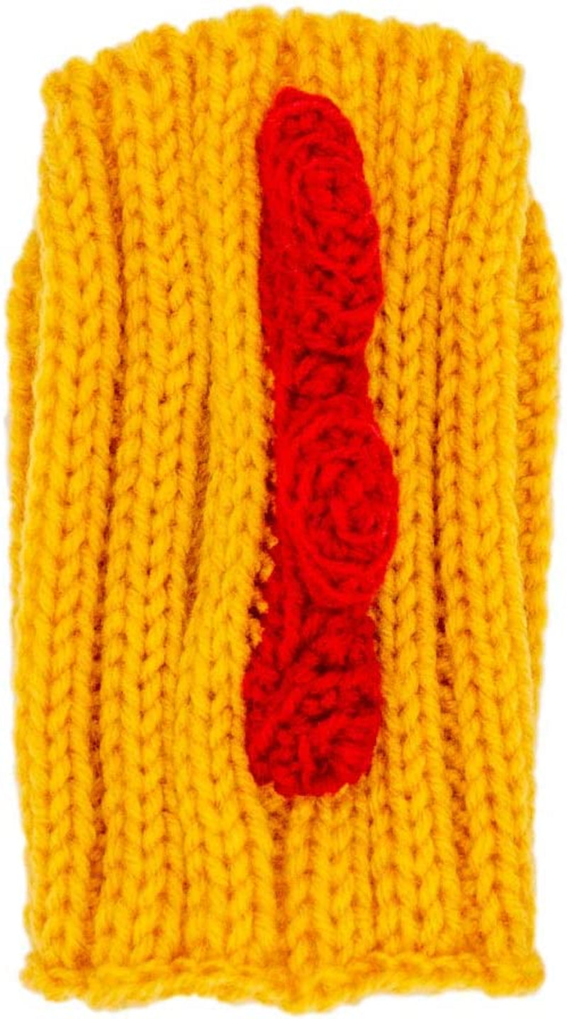 Zoo Snoods Rooster Chicken Costume for Cats & Dogs, Small - Warm No Flap Ear Wrap Hood for Pets, Dog Outfit for Winters, Halloween, Christmas & New Year, Soft Yarn Ear Covers