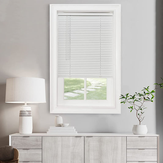 Cordless Light Filtering Mini Blind - 36 Inch Length, 64 Inch Height, 1" Slat Size - Pearl White - Cordless GII Morningstar Horizontal Windows Blinds for Interior by Achim Home Decor Animals & Pet Supplies > Pet Supplies > Dog Supplies > Dog Apparel Achim Home Furnishings White 35 x 48 in 