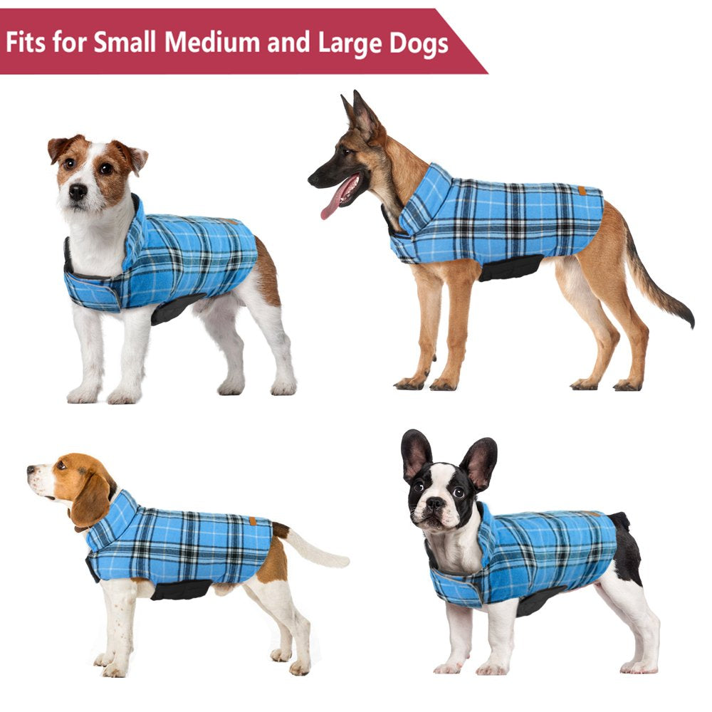 Kuoser Cozy Waterproof Windproof Reversible British Style Plaid Dog Vest Winter Coat Warm Dog Apparel for Cold Weather Dog Jacket for Small Medium Large Dogs with Furry Collar (XS - 3XL) Animals & Pet Supplies > Pet Supplies > Dog Supplies > Dog Apparel Kuoser   