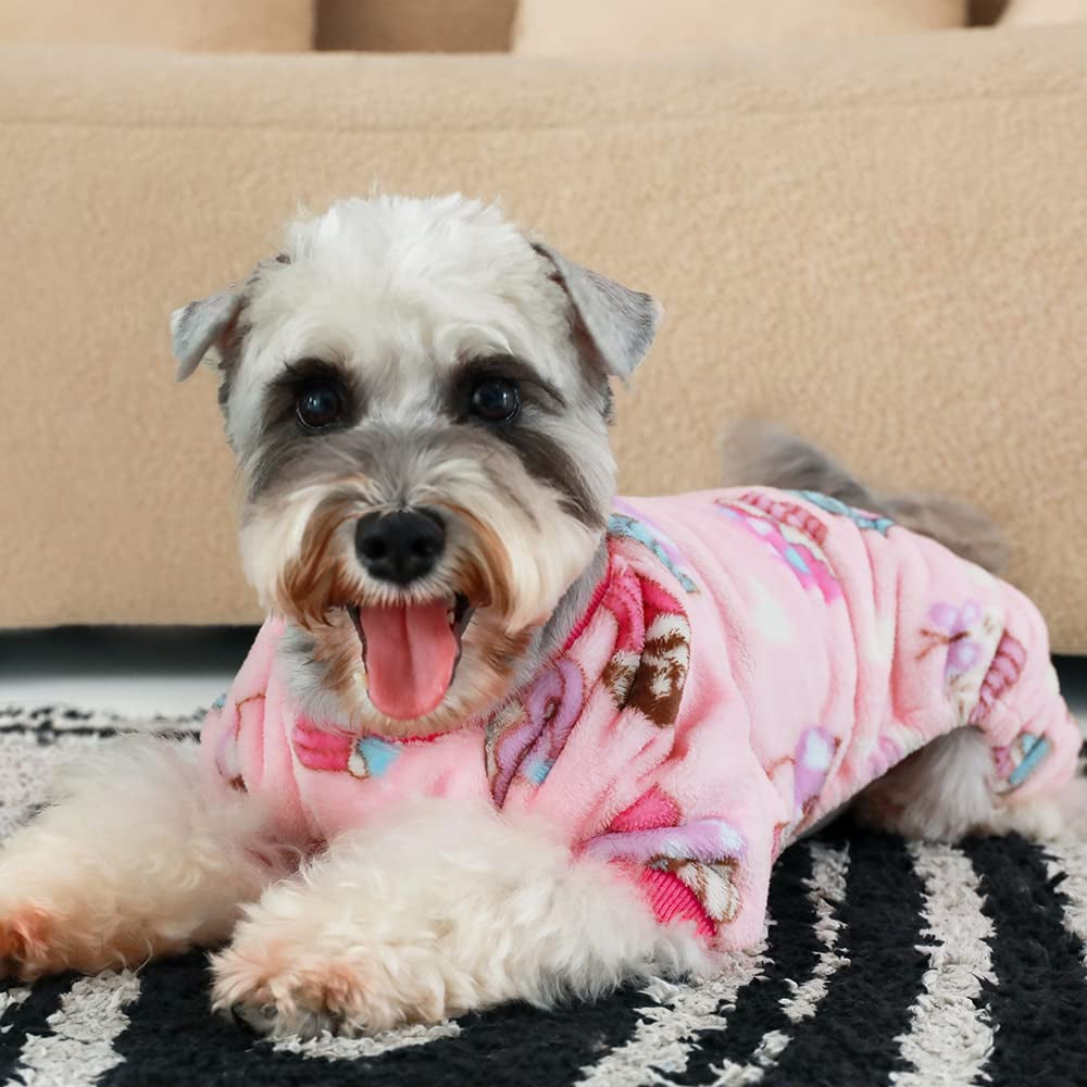 Fitwarm Sweet Cupcake Pet Clothes for Dog Pajamas PJS Coat Soft Velvet Pink XS Animals & Pet Supplies > Pet Supplies > Dog Supplies > Dog Apparel Fitwarm   