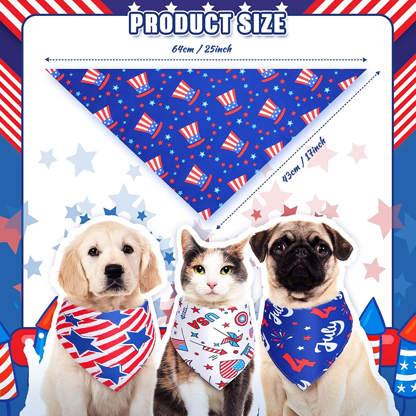 14 Pieces American Flag Dog Bandanas USA Flag 4Th of July Dog Bandana Patriotic Dog Bandana Independence Day Bibs Triangle Dog Scarf Kerchief Set for Medium Large Dogs Cats Pets (Flag Pattern) Animals & Pet Supplies > Pet Supplies > Dog Supplies > Dog Apparel Weewooday   