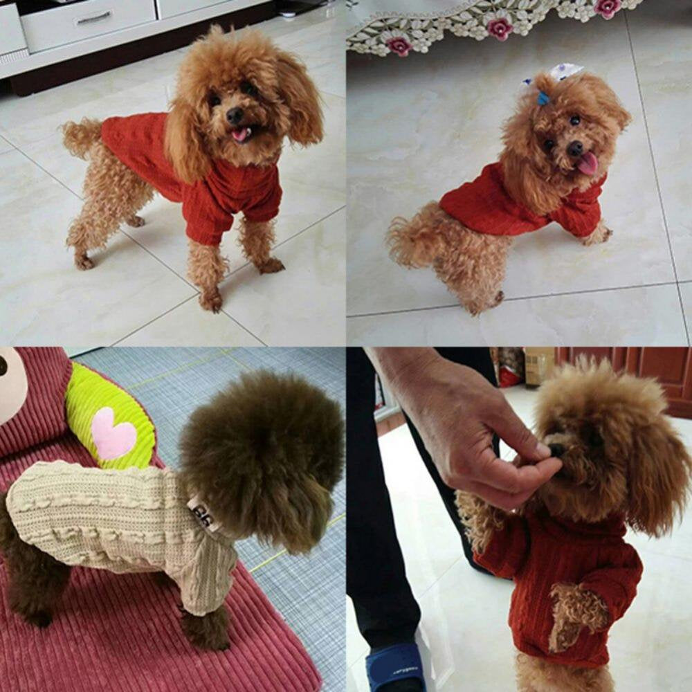 Malisata Winter Dog Knitted Warm Sweaters Coat Pet Thick Clothes Puppy Cozy Apparel Animals & Pet Supplies > Pet Supplies > Dog Supplies > Dog Apparel Malisata   