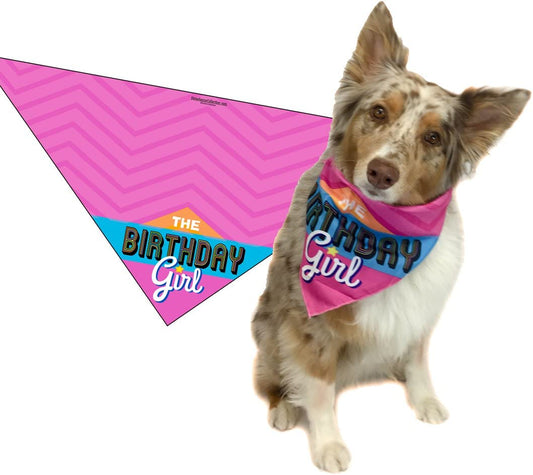 Stonehouse Collection Dog Birthday Girl - Happy Birthday Dog Bandana - Dog Birthday Scarf Accessory - Great Dog Gift Idea (Medium to Large) Animals & Pet Supplies > Pet Supplies > Dog Supplies > Dog Apparel Kersten Enterprises, LLC   