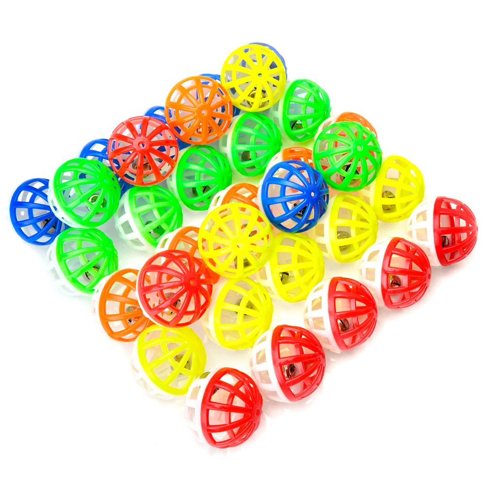 CHIWAVA 45PCS 1.6'' Cat Toy Ball with Bell Plastic Lattice Jingle Balls Kitten Chase Pounce Rattle Toy Assorted Color Animals & Pet Supplies > Pet Supplies > Cat Supplies > Cat Toys Wonpet Co., Ltd   