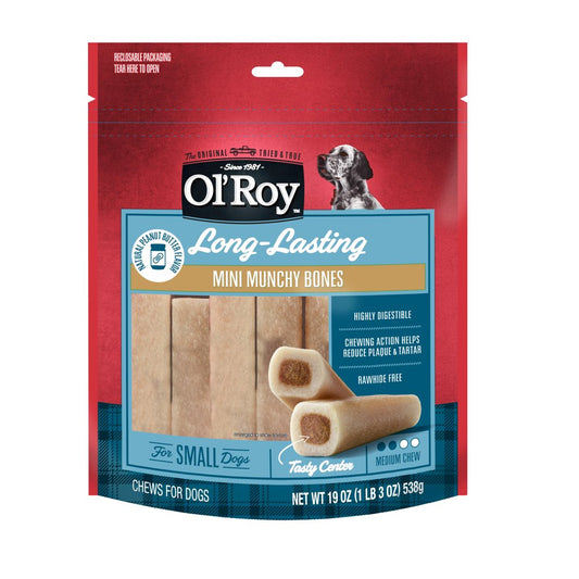 Ol' Roy Peanut Butter Mini Munchy Bones Dog Treats for Small Dogs, 19 Oz