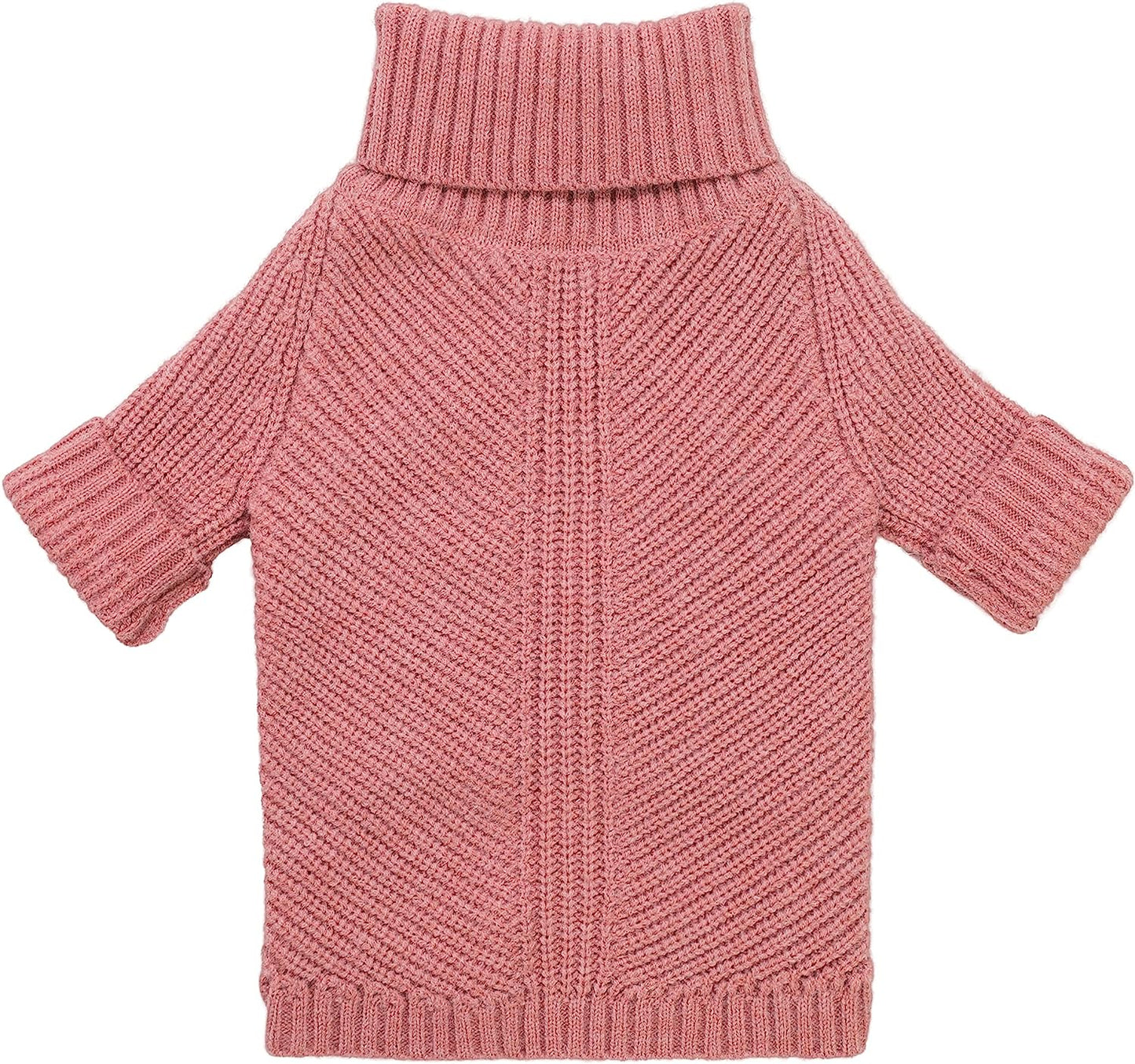 Fitwarm Dog Turtleneck Sweater, Thermal Knitted Pet Coat, Dog Winter Clothes for Small Dogs, Cat Apparel, Heather Grey, Small Animals & Pet Supplies > Pet Supplies > Dog Supplies > Dog Apparel Fitwarm Pink L 