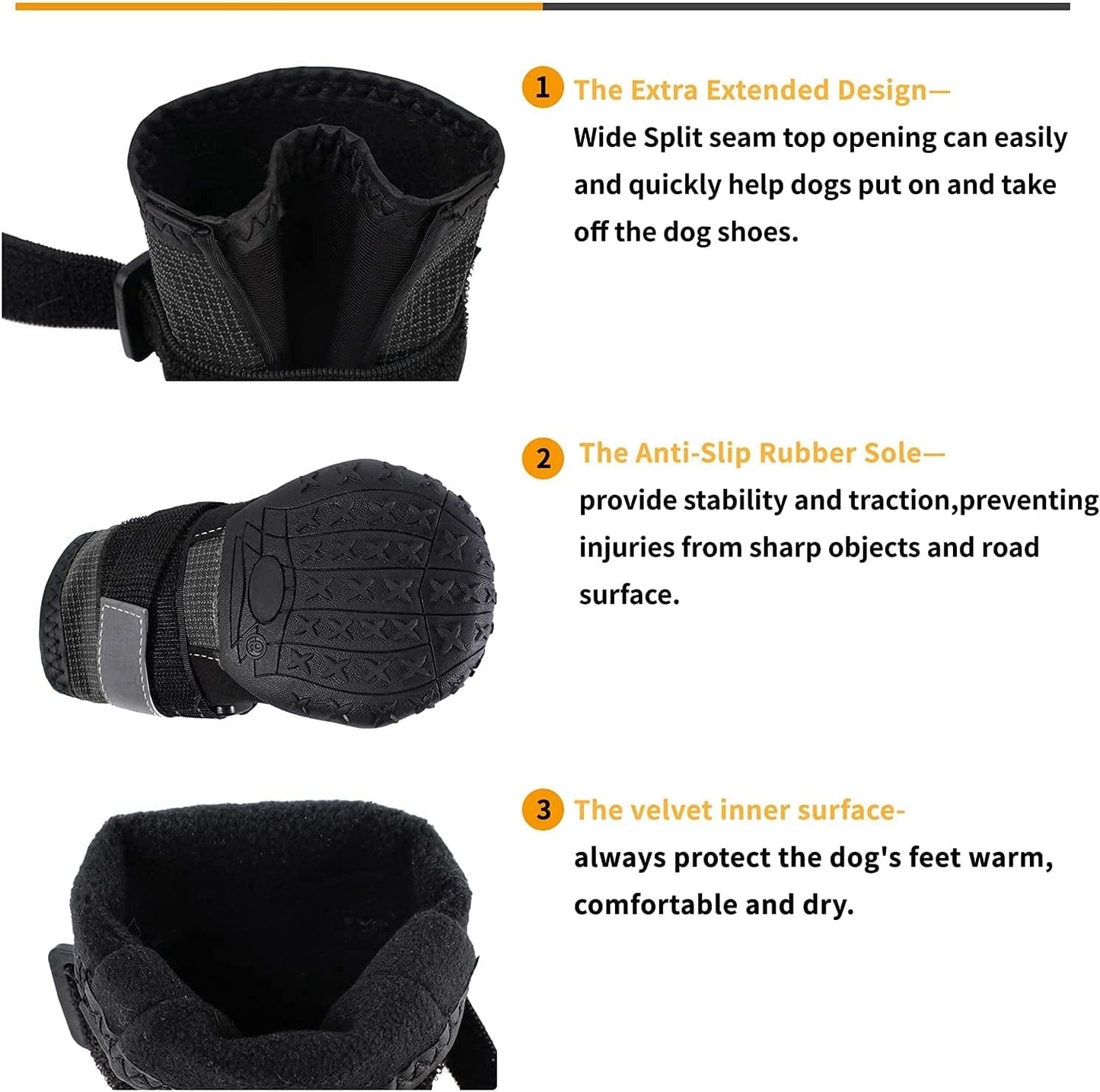EARTH FRIENDLY 4 Pcs Dog Snow Boots Waterproof Dog Rain Boots with Non-Slip Rubber Soles Paw Protectors Winter Warm Dog Shoes Booties with Adjustable Reflective Straps for Walking Running Hiking Animals & Pet Supplies > Pet Supplies > Dog Supplies > Dog Apparel EARTH FRIENDLY   