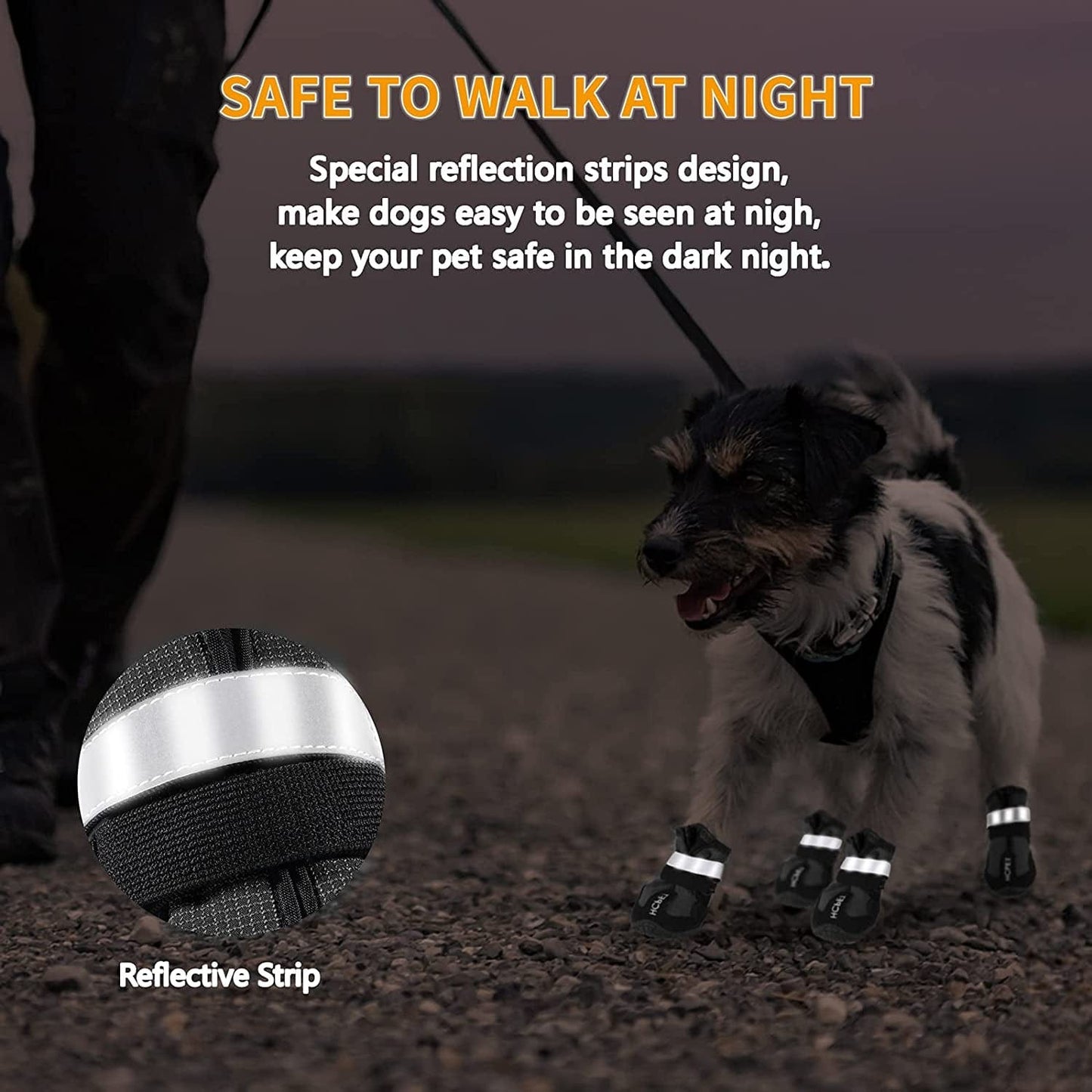 EARTH FRIENDLY 4 Pcs Dog Snow Boots Waterproof Dog Rain Boots with Non-Slip Rubber Soles Paw Protectors Winter Warm Dog Shoes Booties with Adjustable Reflective Straps for Walking Running Hiking Animals & Pet Supplies > Pet Supplies > Dog Supplies > Dog Apparel EARTH FRIENDLY   