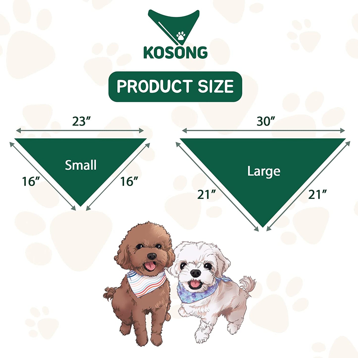 KOSONG Dog Bandanas for Small Medium Large Dogs Scarf - Premium Trendy Colorful and Durable Fabric for Birthday Dogs - Tie Dye Bandana Bibs Boy Girl (T-Green-S) Animals & Pet Supplies > Pet Supplies > Dog Supplies > Dog Apparel Song and Kong   