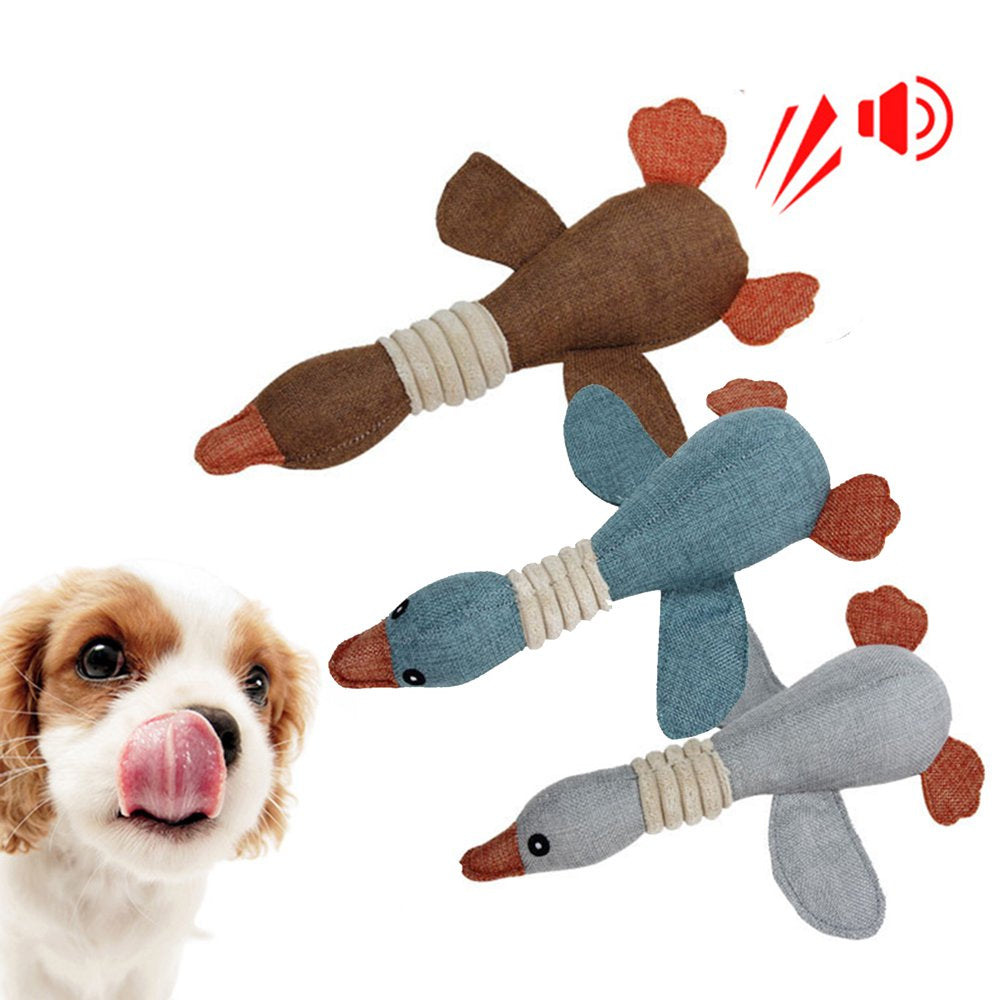 Taize Dog Chew Squeak Wild Goose Shape Sounds Toy Cleaning Teeth Puppy Training Supply