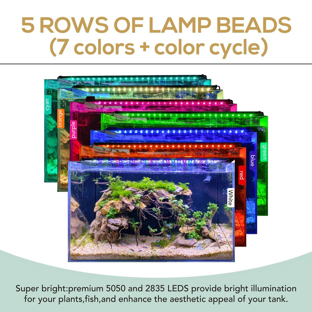 Hygger Aquarium Light, 36W LED Fish Tank Light for 36-42 Inch Fish Tank Freshwater Planted, 24/7 Lighting Cycle 6 Colors Full Spectrum, Build in Timer Sunrise Sunset Auto on Off Animals & Pet Supplies > Pet Supplies > Fish Supplies > Aquarium Lighting Hygger   