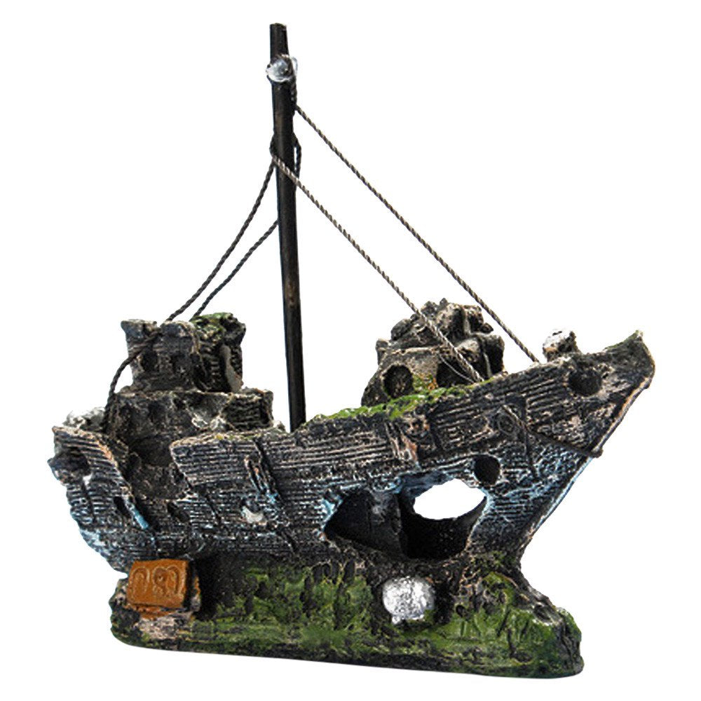 Black Friday Deals 2022,Pet Supplies Aquarium Nets Ship Boat View Aquarium Rockery Hiding Cave Tree Fish Tank Ornament Decoration B Animals & Pet Supplies > Pet Supplies > Fish Supplies > Aquarium Fish Nets KOL PET   