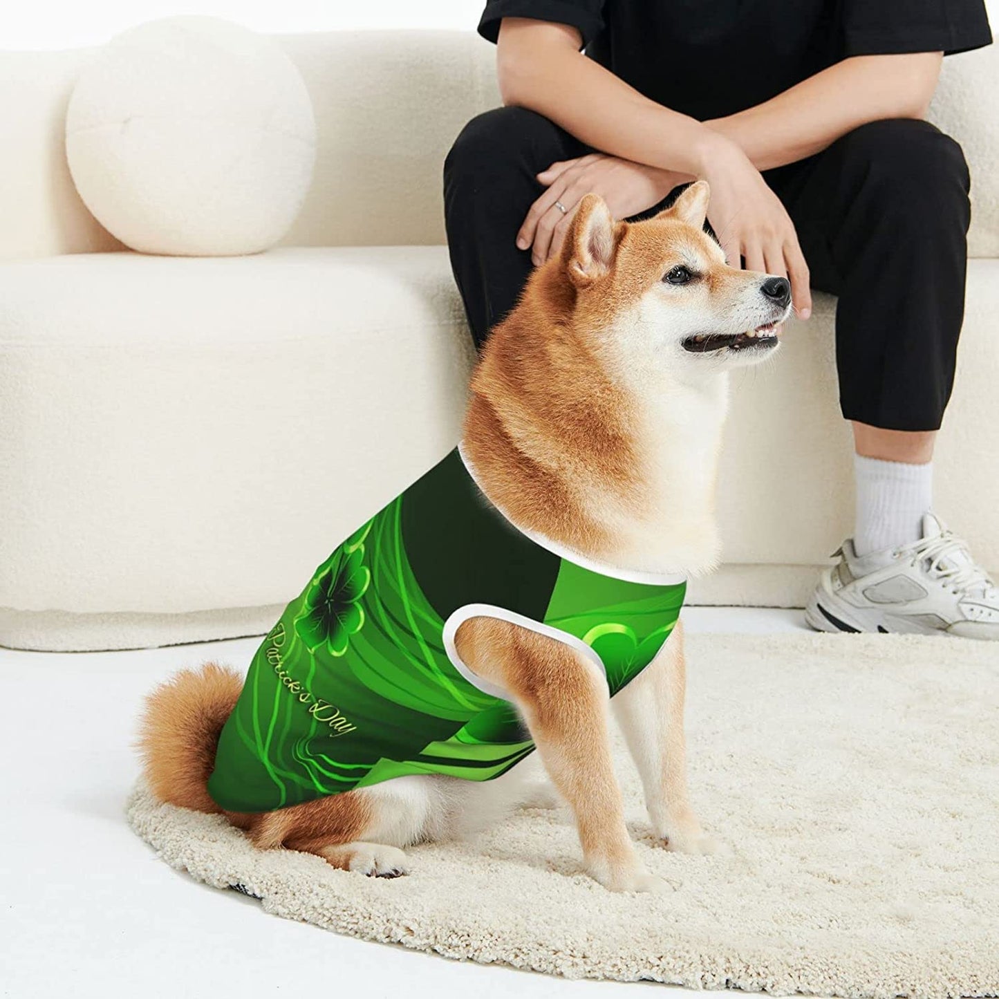 Green Clover Dog Puppy Cotton Vest, St. Patrick'S Day Washable Pets Costume for Kitty Cats Dogs All Seasons 2XL Animals & Pet Supplies > Pet Supplies > Dog Supplies > Dog Apparel Fiephvsa   