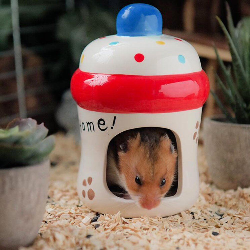 Anti-Chew Ceramic Pet Hideout Hut Cave Ceramic Critter Bath Deodorant Summer Cool Small Animal Nesting Habitat Cage Gift Animals & Pet Supplies > Pet Supplies > Small Animal Supplies > Small Animal Habitats & Cages Sharawem   