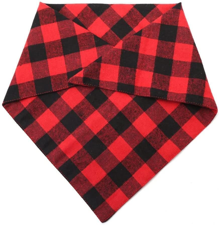 NACOCO Dog Bandana Bibs Pet Plaid Scarf Triangle Head Scarfs Accessories Neckerchief for Small and Medium Dog (1 Pack Red, S) Animals & Pet Supplies > Pet Supplies > Dog Supplies > Dog Apparel NACOCO   