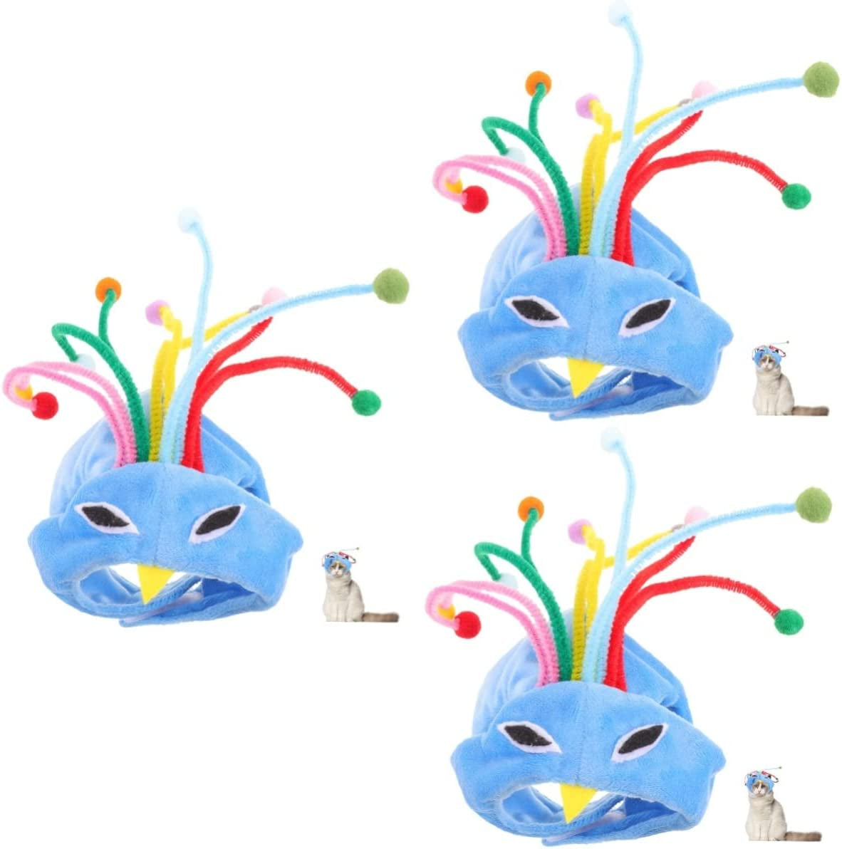 Ipetboom Headwear Decor Puppies Funny Cover Peacock Household Warm Cat Dogs Soft Small Cats Headdress Cap Costume Dog Bird for Party Cartoon Lovely Puppy Hat Accessories Design Animals & Pet Supplies > Pet Supplies > Dog Supplies > Dog Apparel Ipetboom As Shownx3pcs 20X20X1cmx3pcs 