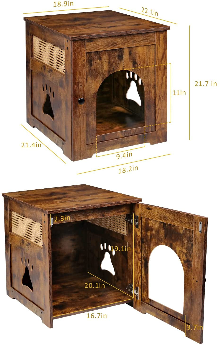 MZDXJ Litter Box Enclosure Furniture - Decorative Cat Litter Box Furniture Hidden with Sturdy Wooden Structure, Easy Assembly Cat Furniture Cabinet(Brown) Animals & Pet Supplies > Pet Supplies > Cat Supplies > Cat Furniture MZDXJ   