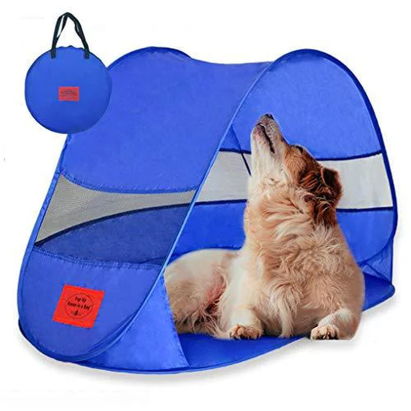 Pop up Dog Shelter Weather Resistant Doggy Tent for Shade and UV Sun Protection - Perfect for Yard, Camping, Beach and Outdoors!