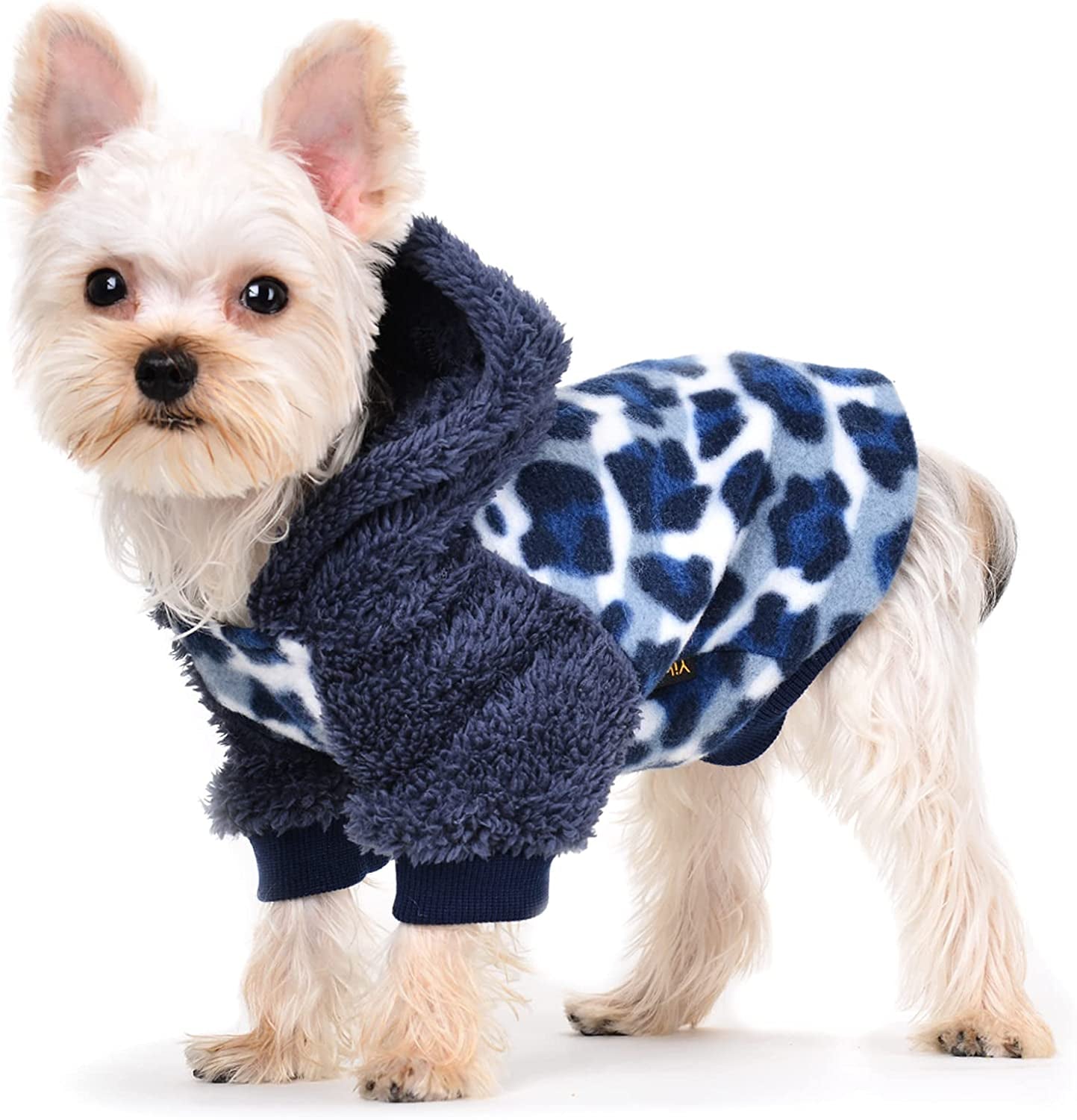 Small Dog Sweater,Fleece Dog Hoodie Sweater for Small Dog, Warm Fluffy Dog Winter Clothes for Chihuahua Yorkie,Teacup Dog, Pet Coat Doggie Sweatshirt,Cat Apparel Outfit (Small, Blue) Animals & Pet Supplies > Pet Supplies > Dog Supplies > Dog Apparel Yikeyo Blue X-Small 