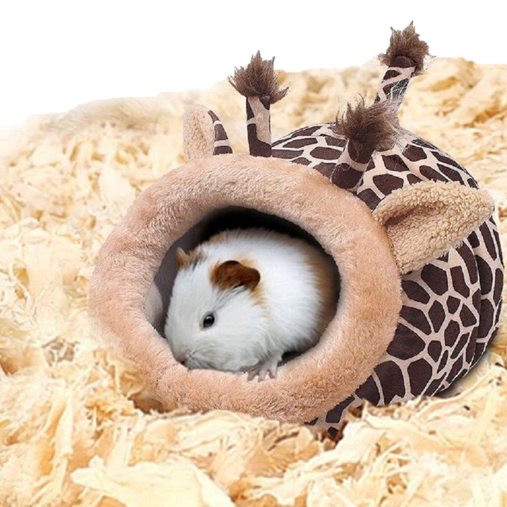 Puloru Pet Nest, Cute Cartoon Animal Shape Small Pet Bed Cage Accessories Habitat Nest for Hamster Hedgehog Guinea Pig